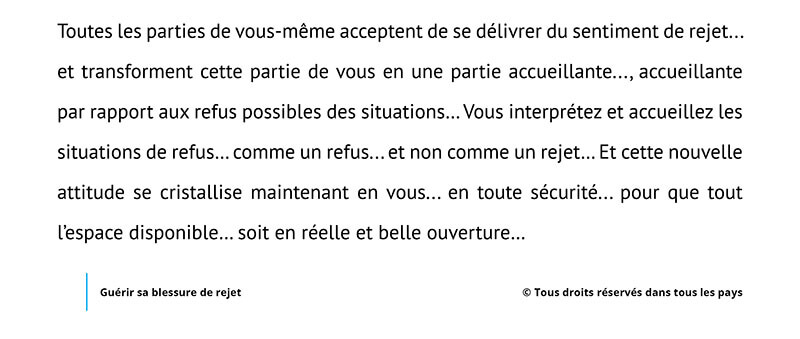 comment guerir blessure rejet