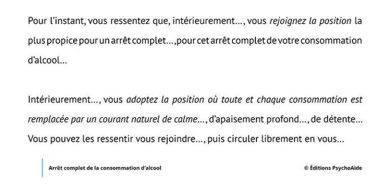 Texte D Hypnose Pour Arrêter De Boire Pdf