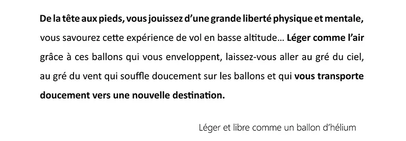 Extrait du texte hypnotique - Léger et libre comme un ballon d’hélium